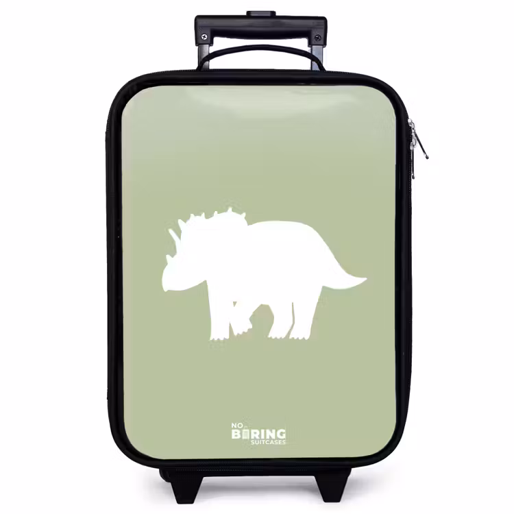Valise enfant - Vert avec le dino Triceratops — 1