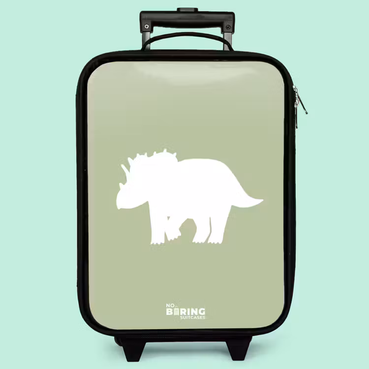 Valise enfant - Vert avec le dino Triceratops — 3