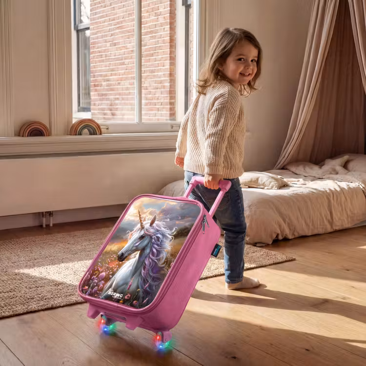 Valise enfant - Rose - Corne perlée pastel — 2