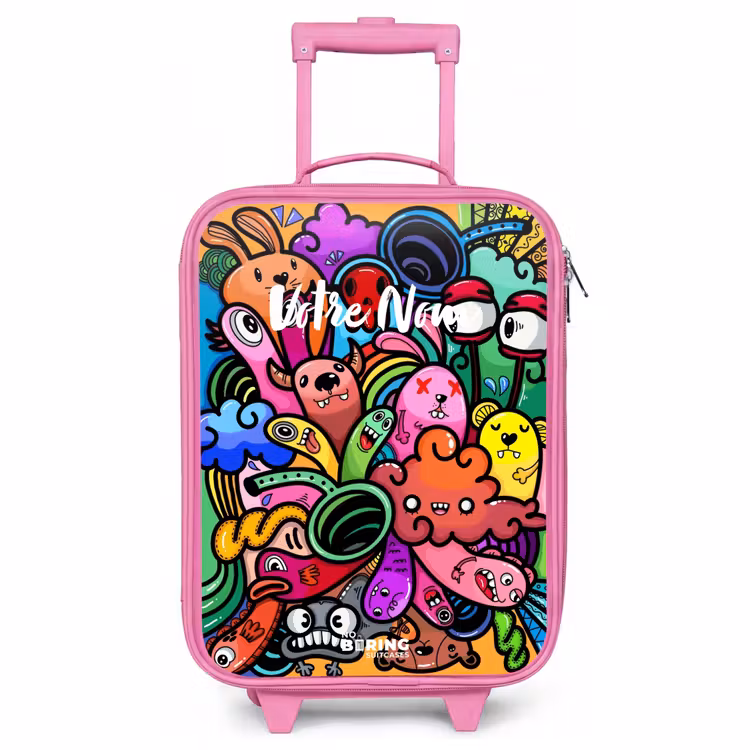Valise enfant - Rose - Joyeux chaos monstre — 1