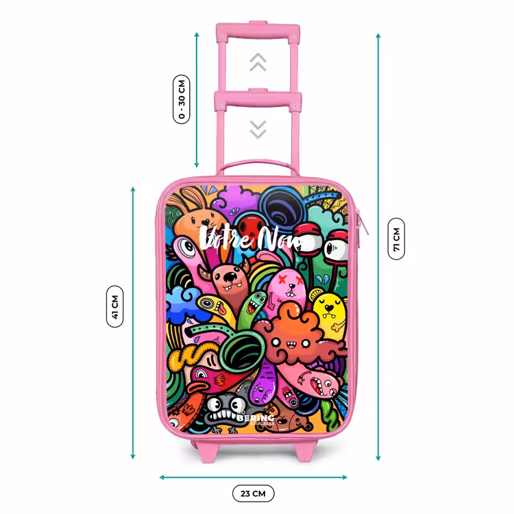 Valise enfant - Rose - Joyeux chaos monstre — 6