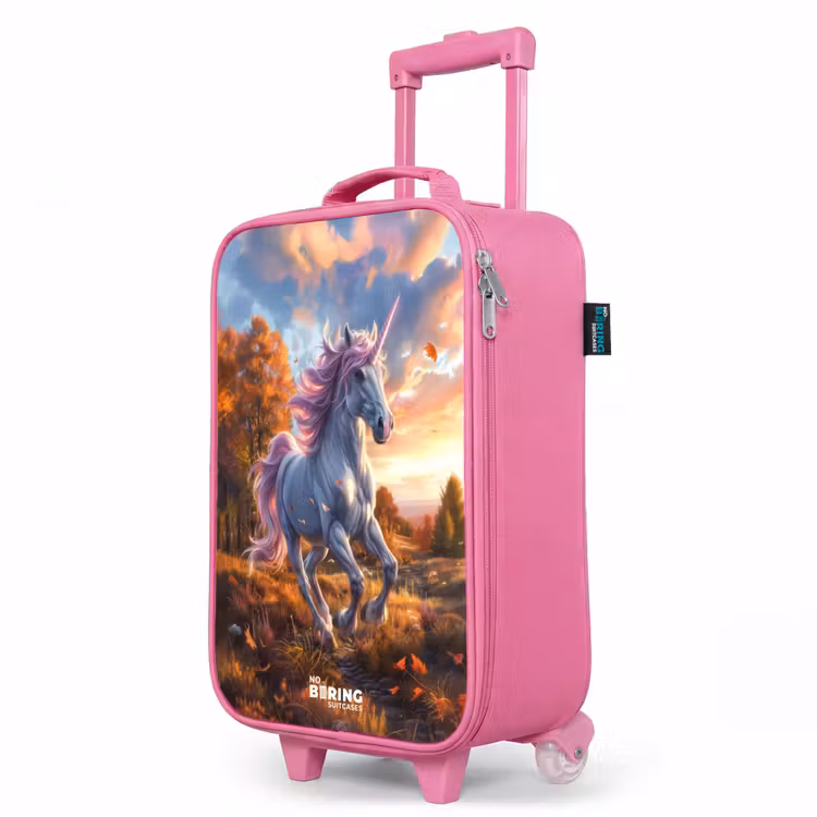 Valise enfant - Rose - Licorne galopante dans le monde de l'automne — 8