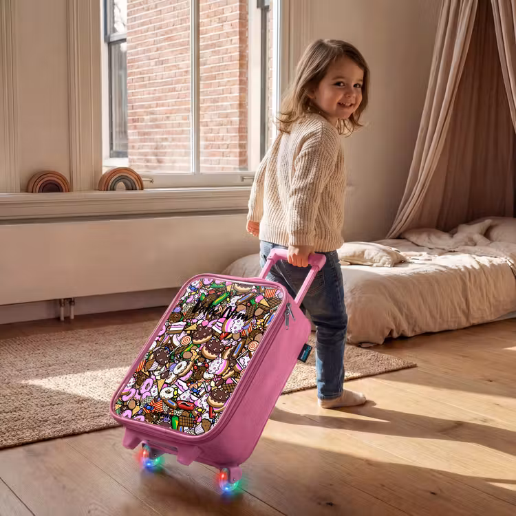 Valise enfant - Rose - Modèle débordant de friandises — 2
