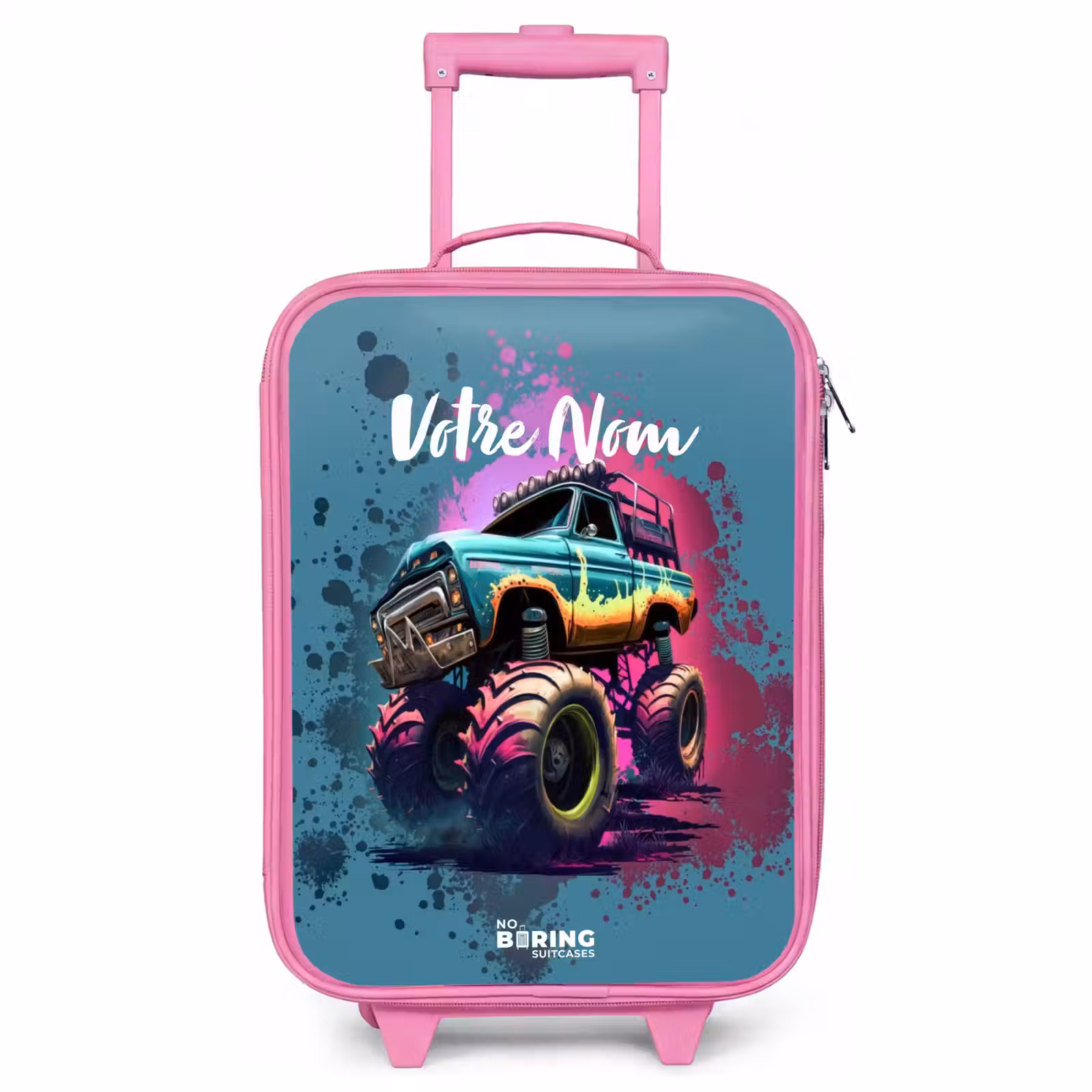 Valise enfant - Rose - Roues de monstre — 1