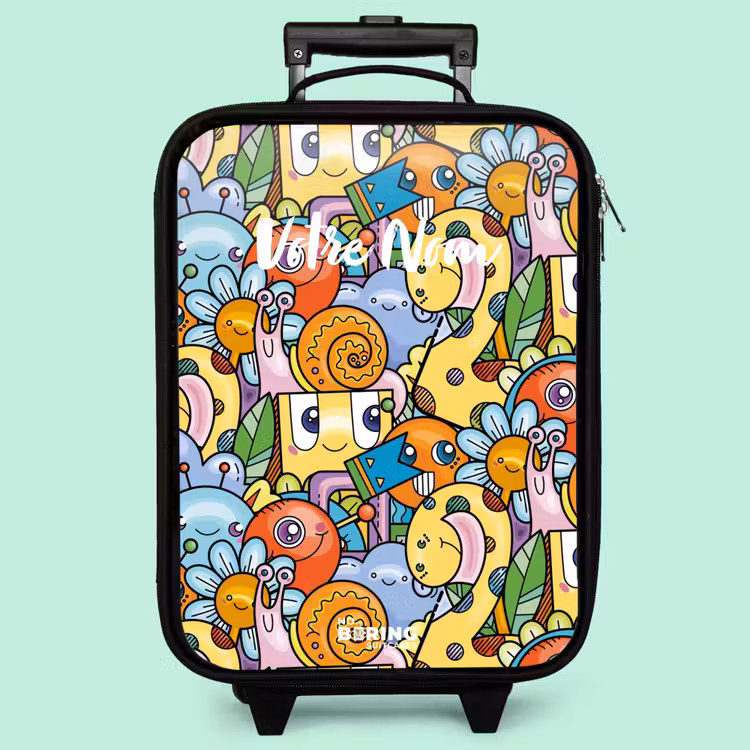 Valise enfant - Dessin animé de différentes créatures et visages — 3