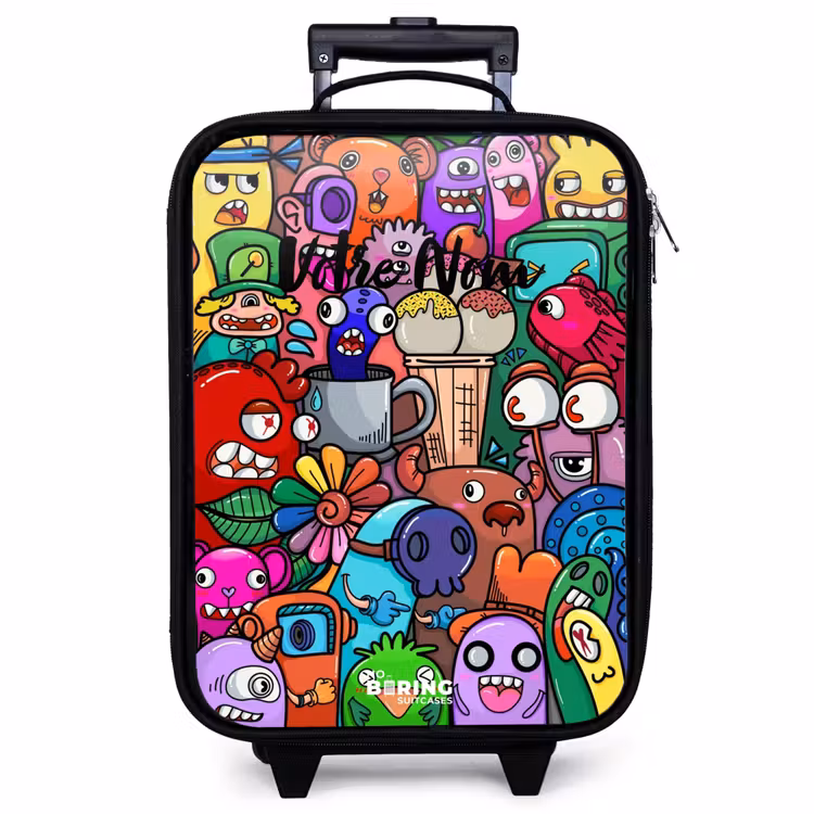 Valise enfant - Motif de monstres, de fleurs et de glaces — 1
