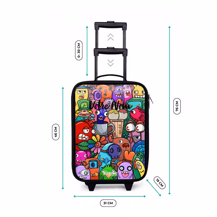 Valise enfant - Motif de monstres, de fleurs et de glaces — 7