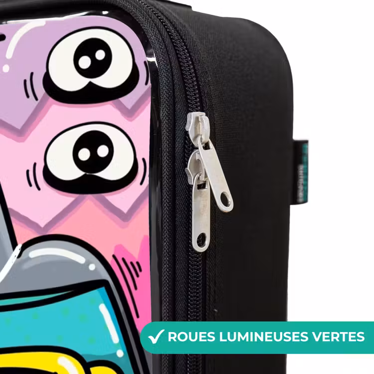 Valise enfant - Motif expressif et chargé avec des monstres — 6