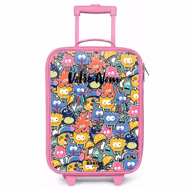 Valise enfant - Rose - Des insectes aux grands yeux — 1