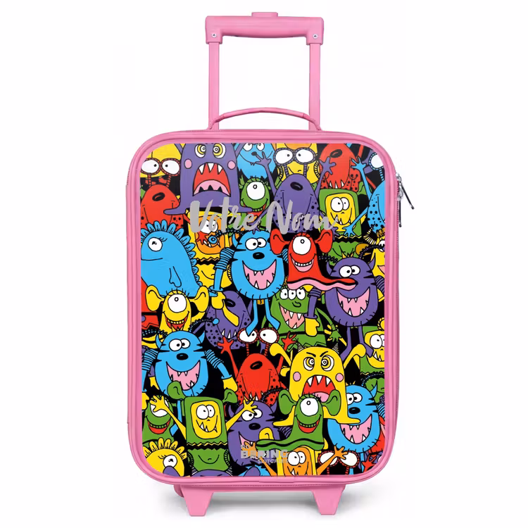 Valise enfant - Rose - Monstres aux couleurs vives — 1