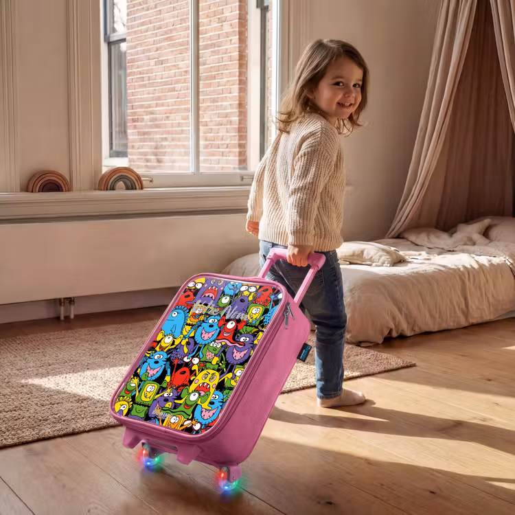 Valise enfant - Rose - Monstres aux couleurs vives — 2