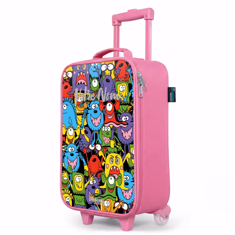 Valise enfant - Rose - Monstres aux couleurs vives — 8