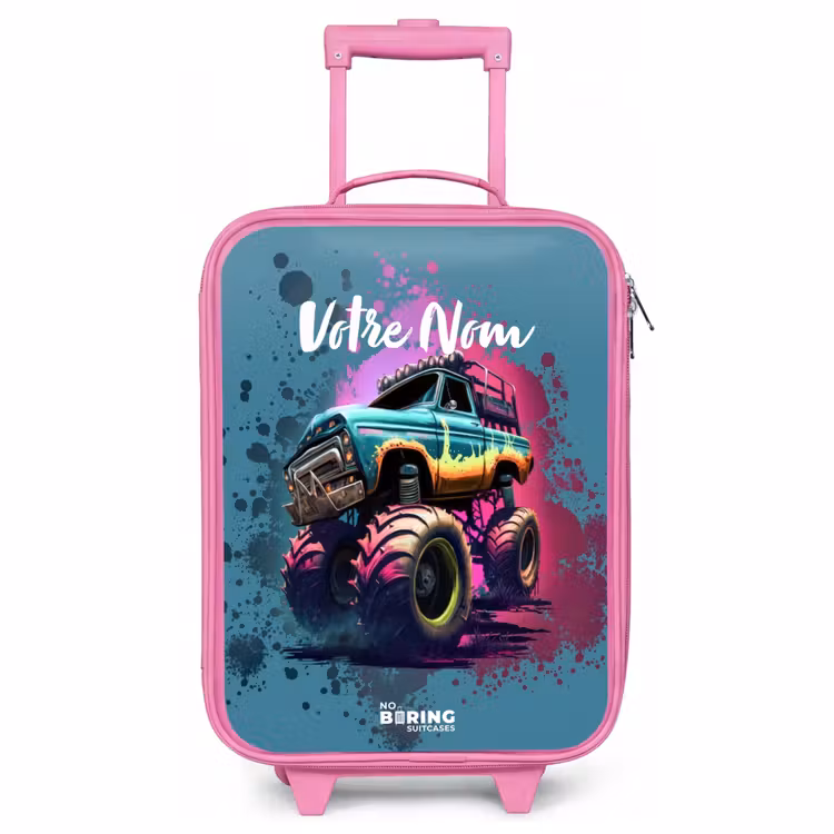 Valise enfant - Rose - Roues de monstre — 1