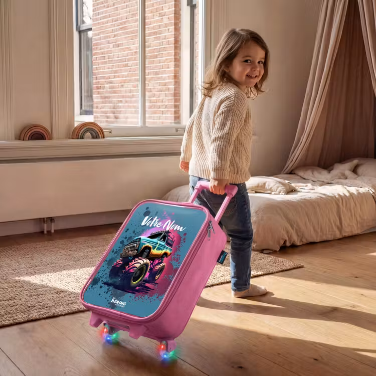 Valise enfant - Rose - Roues de monstre — 2