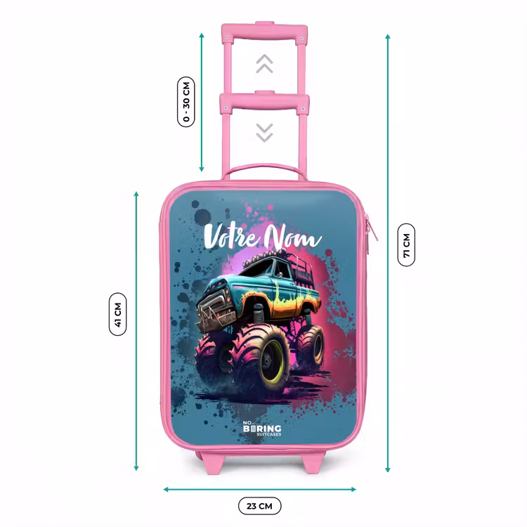 Valise enfant - Rose - Roues de monstre — 6