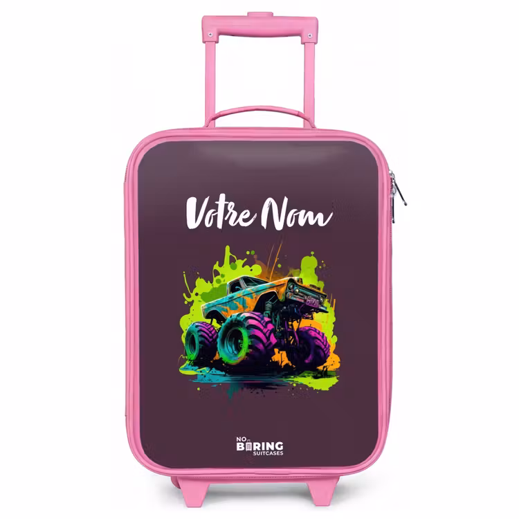 Valise enfant - Rose - Roues néon — 1