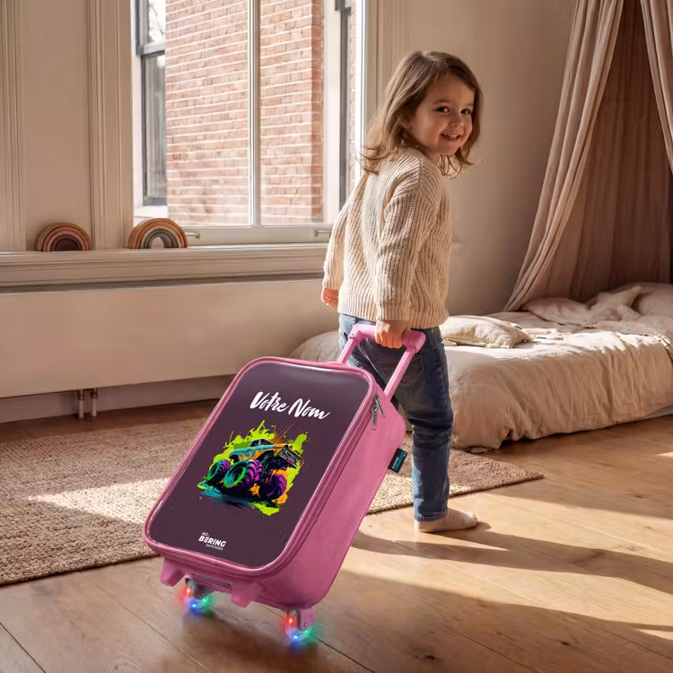 Valise enfant - Rose - Roues néon — 2