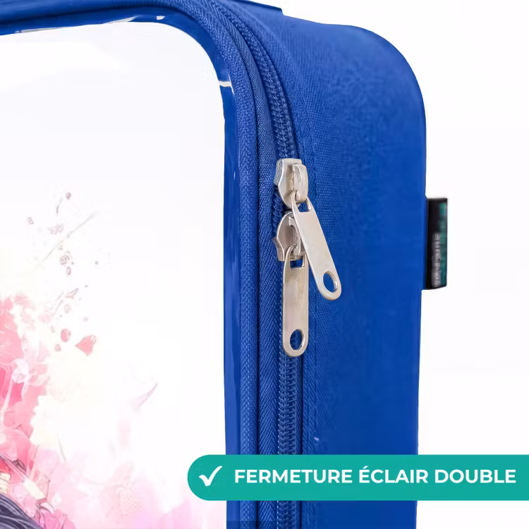 Valise enfant - Bleu - Aquarelle d'un cheval en explosion de couleurs — 7