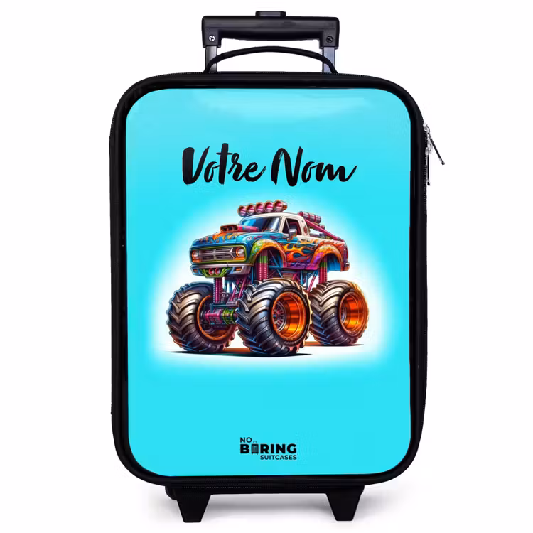 Valise enfant - Camion monstre sur fond bleu clair — 1