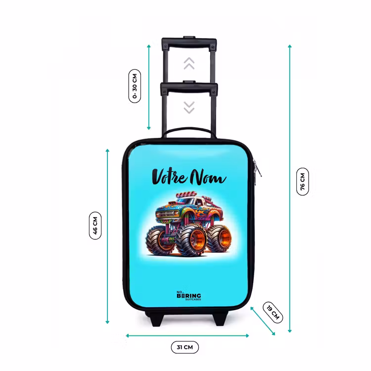 Valise enfant - Camion monstre sur fond bleu clair — 7