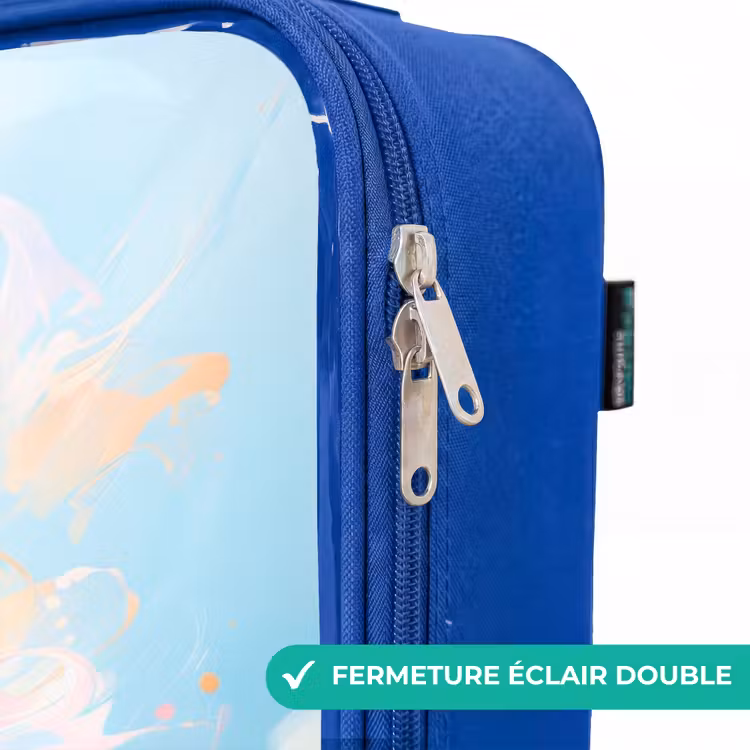 Valise enfant - Bleu - Cheval au galop sur fond coloré — 7