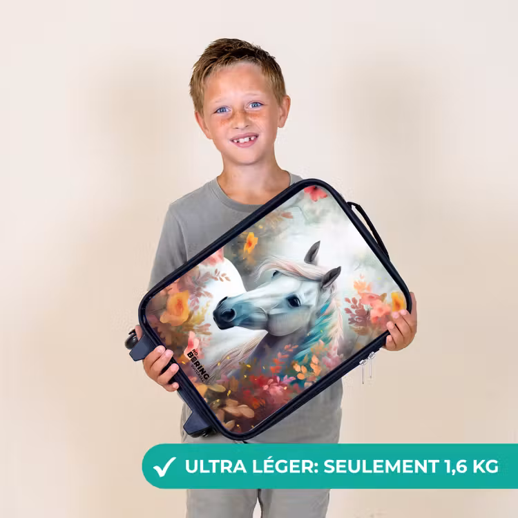 Valise enfant - Cheval blanc entouré de fleurs — 2