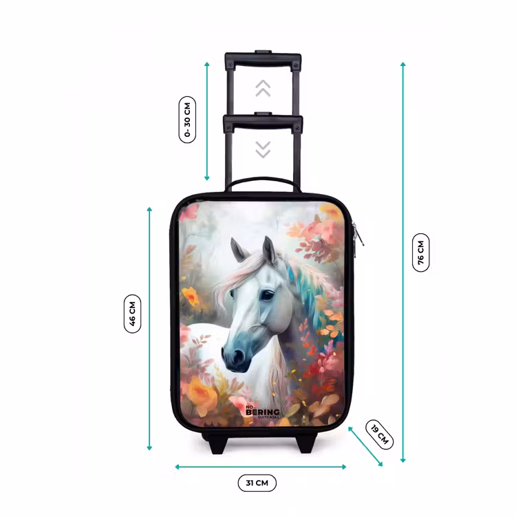 Valise enfant - Cheval blanc entouré de fleurs — 7