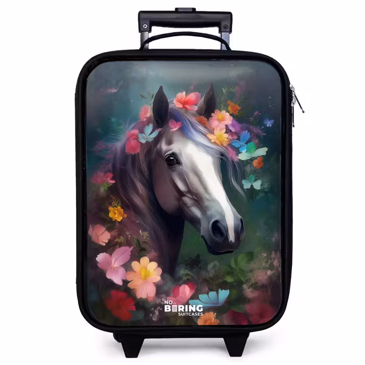 Valise enfant - Cheval dans des fleurs colorées — 1