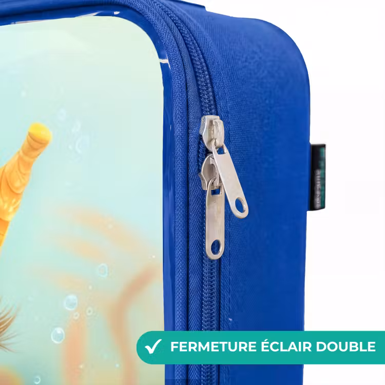Valise enfant - Bleu - Hippocampe orange dans l'eau — 7