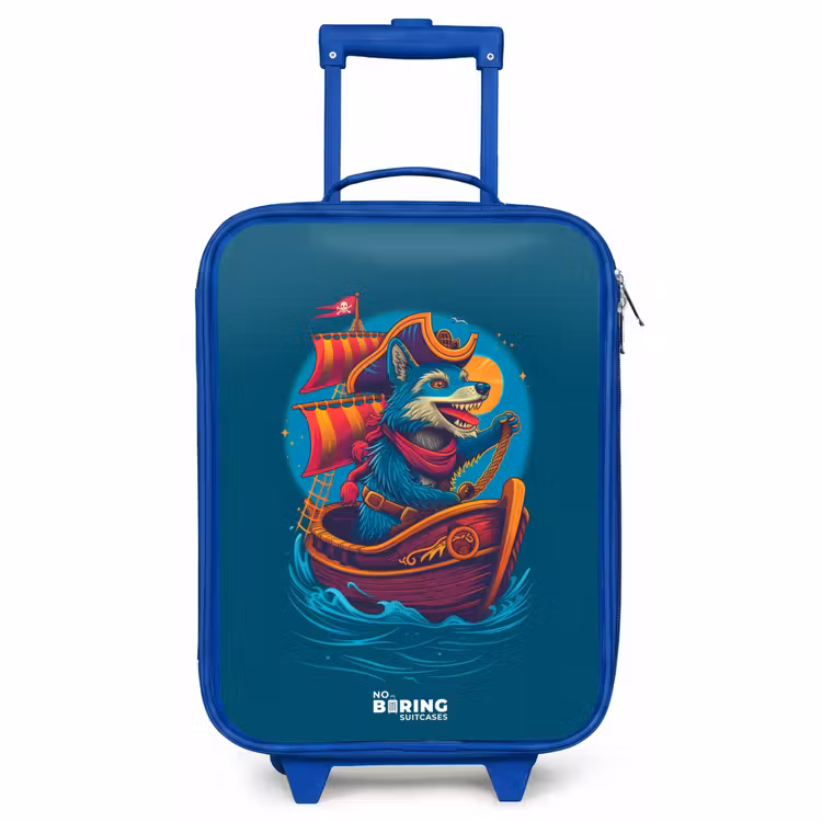 Valise enfant - Bleu - Raton laveur pirate sur un bateau — 1