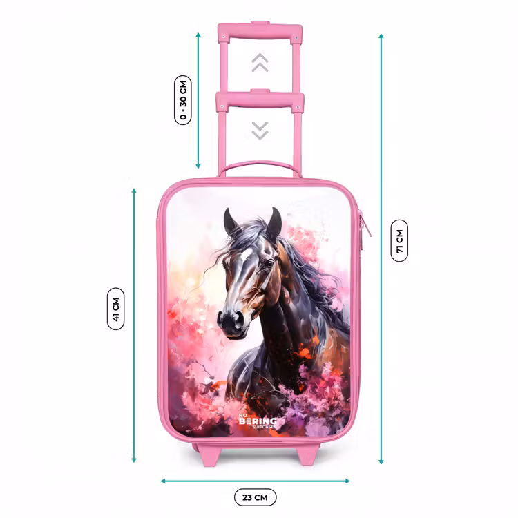 Valise enfant - Rose - Aquarelle d'un cheval en explosion de couleurs — 6