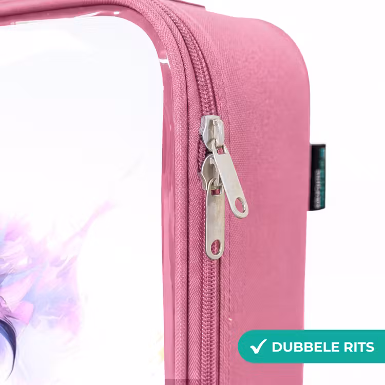 Valise enfant - Rose - Cheval aquarelle avec crinière violette — 7