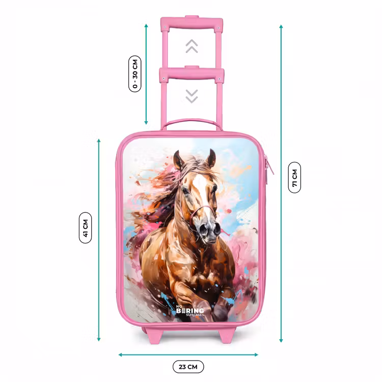 Valise enfant - Rose - Cheval au galop sur fond coloré — 6