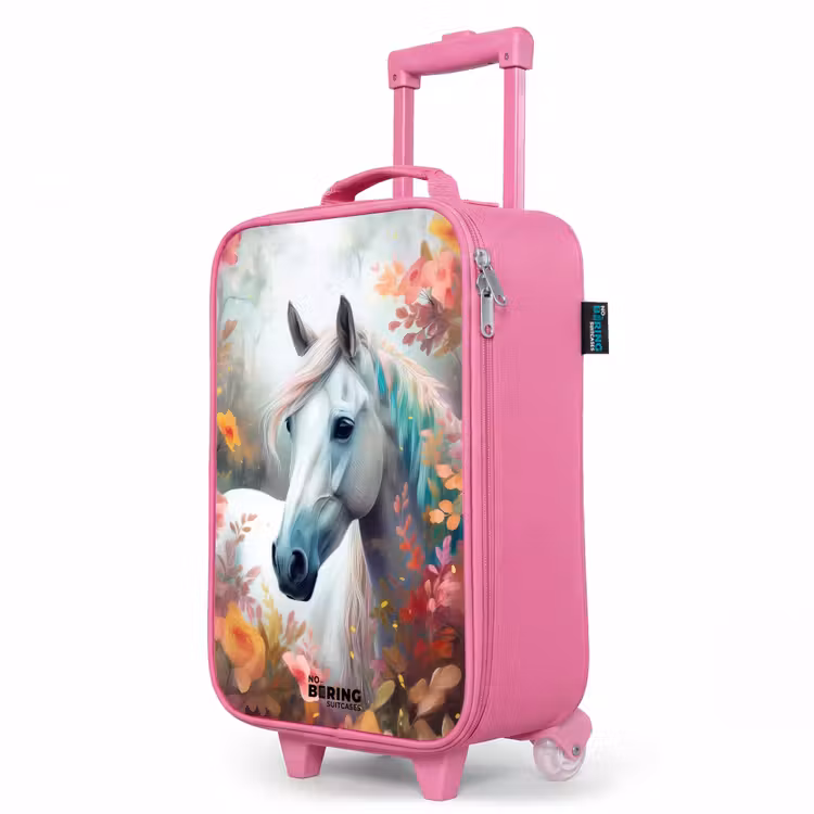 Valise enfant - Rose - Cheval blanc entouré de fleurs — 8