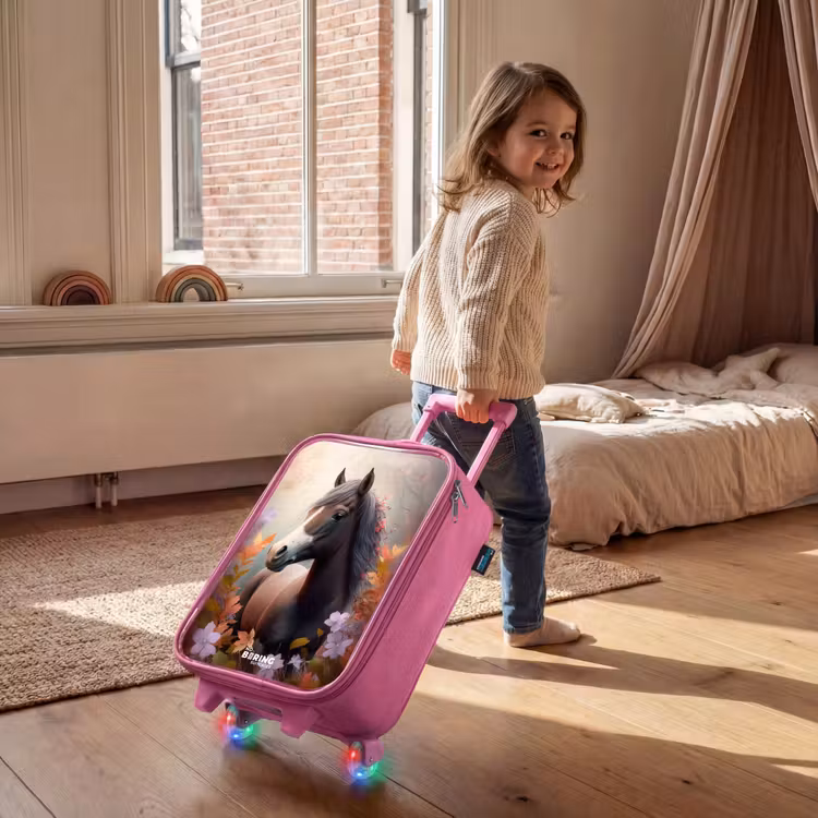 Valise enfant - Rose - Cheval brun en automne — 2