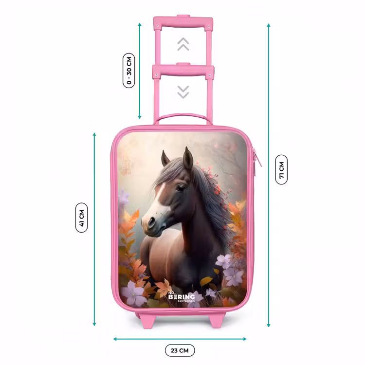 Valise enfant - Rose - Cheval brun en automne — 6