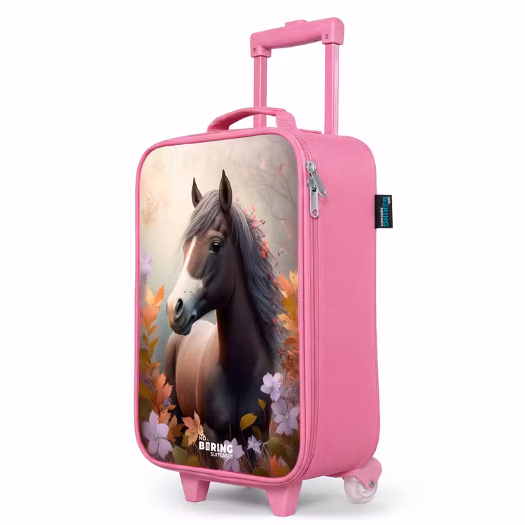 Valise enfant - Rose - Cheval brun en automne — 8