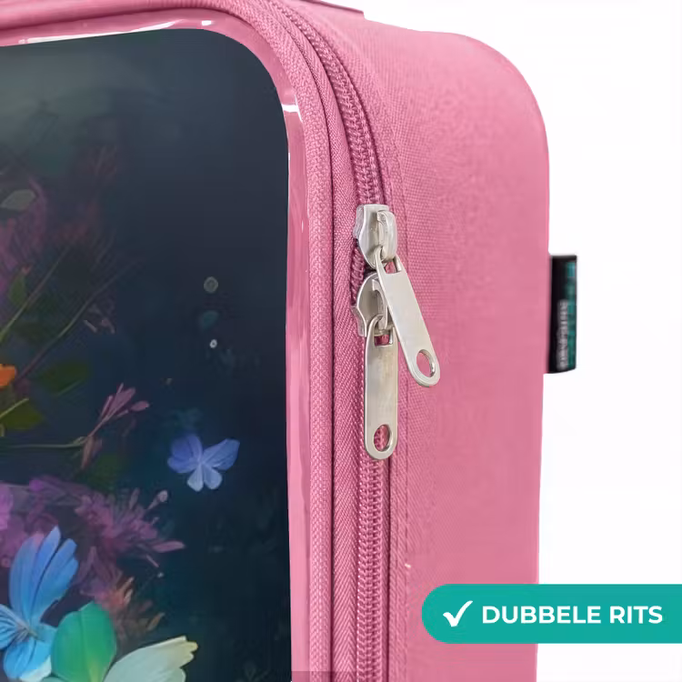 Valise enfant - Rose - Cheval dans des fleurs colorées — 7