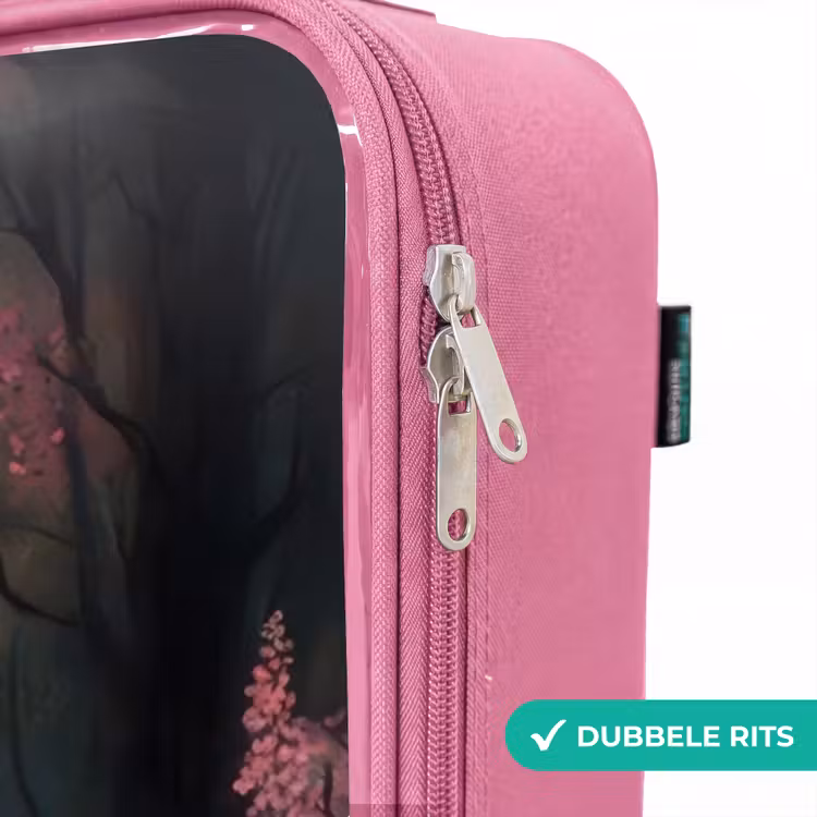 Valise enfant - Rose - Cheval marron clair parmi des fleurs roses — 7