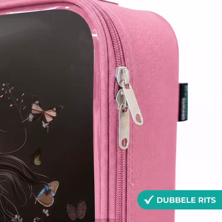 Valise enfant - Rose - Cheval noir en fleurs — 7