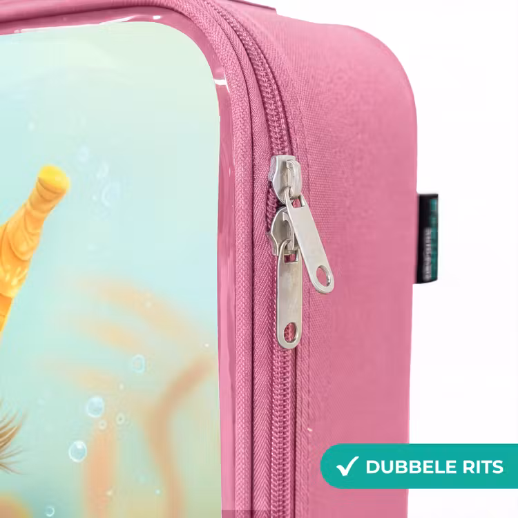 Valise enfant - Rose - Hippocampe orange dans l'eau — 7