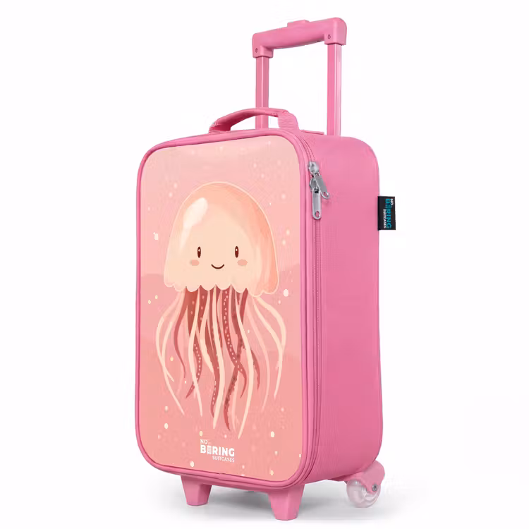 Valise enfant - Rose - Méduse rose avec visage — 8