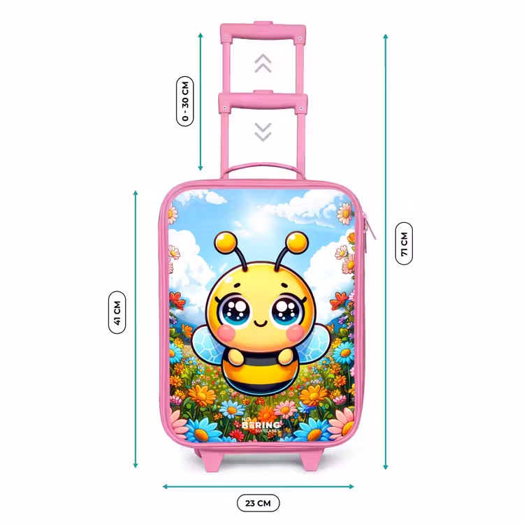 Valise enfant - Rose - Mignonne abeille parmi les fleurs — 6