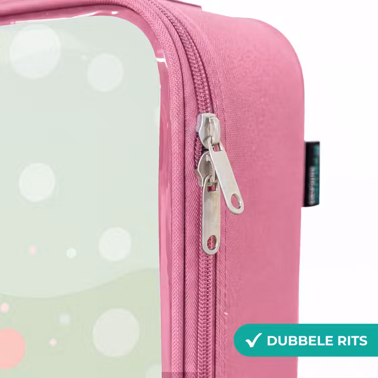 Valise enfant - Rose - Pieuvre rose avec un sourire — 7