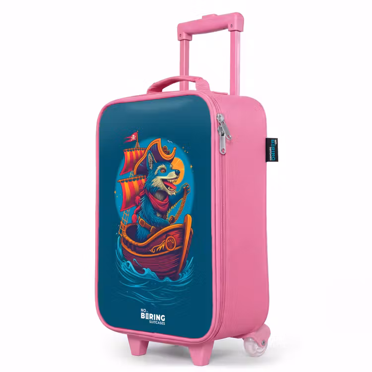 Valise enfant - Rose - Raton laveur pirate sur un bateau — 8
