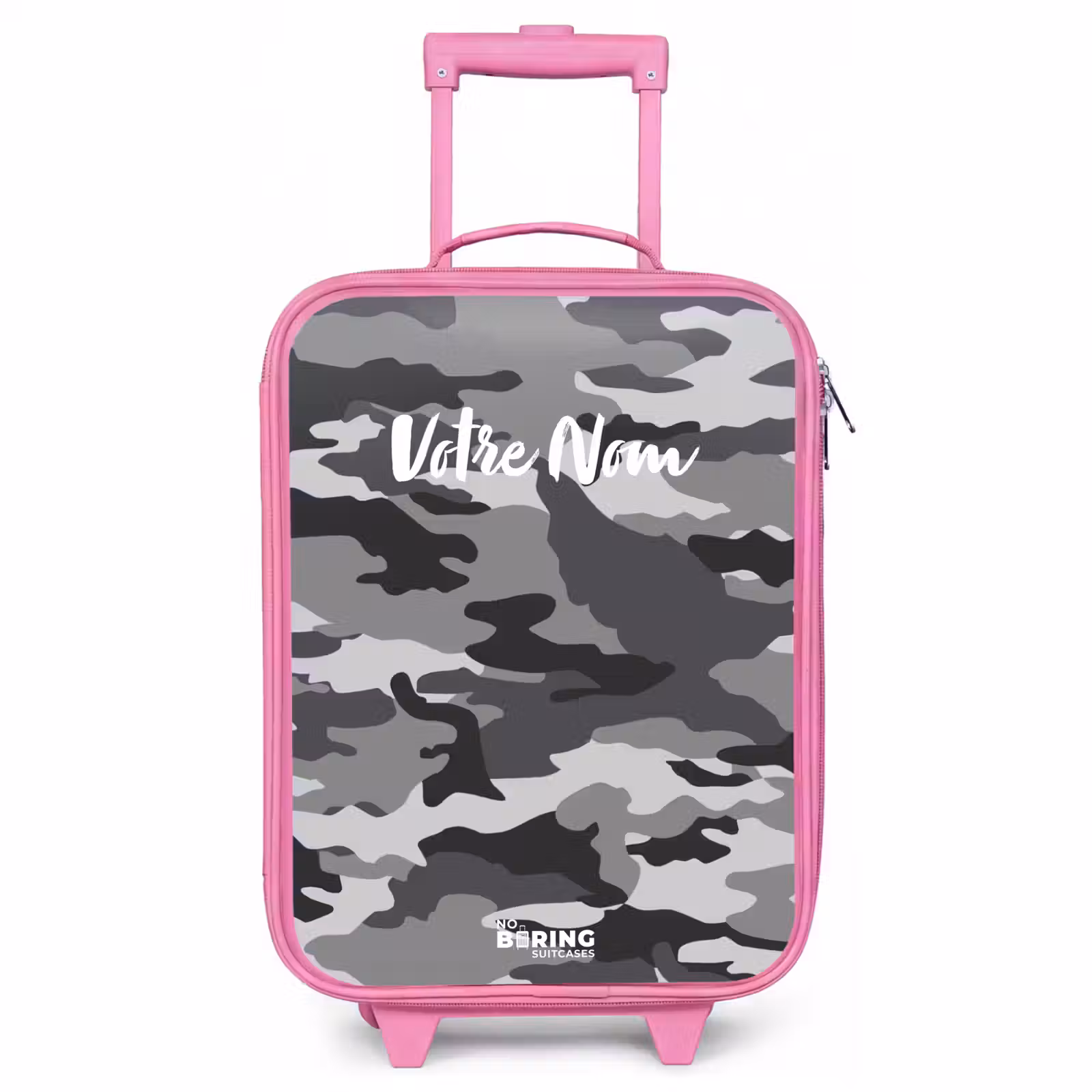 Valise enfant - Rose - Camo gris — 1
