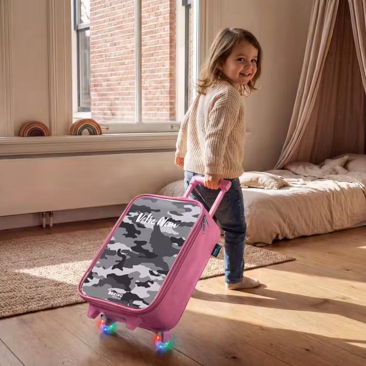 Valise enfant - Rose - Camo gris — 2