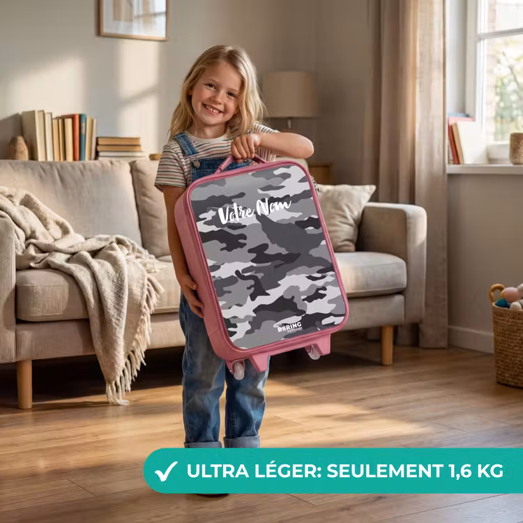 Valise enfant - Rose - Camo gris — 3