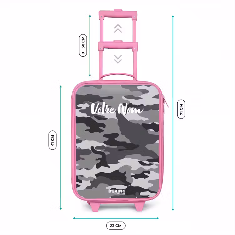 Valise enfant - Rose - Camo gris — 6