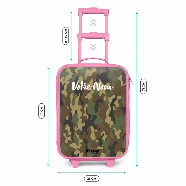 Valise enfant - Rose - Camouflage vert avec couleur sable — 6